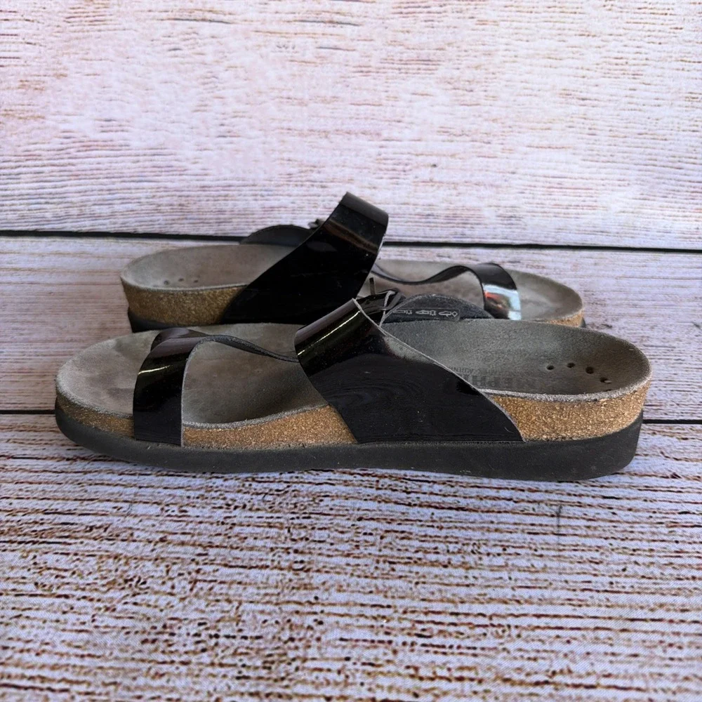 Mephisto Helen Women's Size 39 US 9 Black Leather Comfort Slip On Sandals